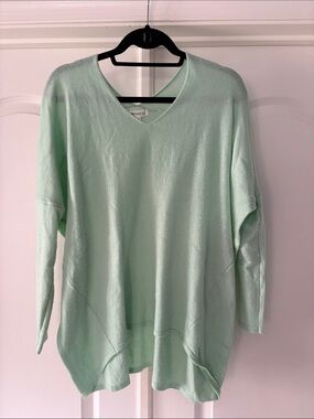Miracle Pastel Mint V-Neck Women's Sweater